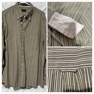 GANT Brown/White/Pink Striped Button-Down Shirt | Old Money | Quiet Luxury | XXL